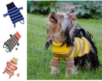 Pull pour chien - toutes tailles - Nom PERSONNALISÉ 100% laine MÉRINOS tricoté à la main doggy pet jumper T-shirt top pet vêtements personnalisés