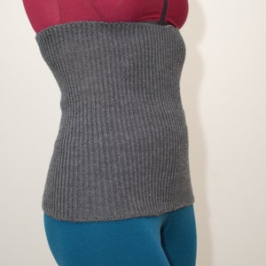 Bande ventrale 100% laine mérinos, chauffe-taille pour femmes enceintes et hommes, tricoté haramaki sport image 2