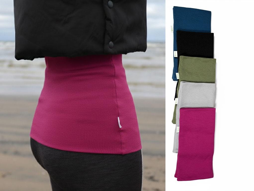 Tummy band 100% MERINO WOOL belly kidney waist warmer pregnant women men haramaki two-layered double sport