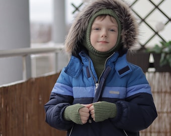 Calentadores de brazos - Para bebés de 1 a 5 años - Manoplas sin dedos de lana MERINO 100% suaves y cálidas, tejidas en lana orgánica para niños