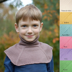 Neck warmer - 1 - 10 years - 100% MERINO wool baby children collar scarf neck gaiter knitted chemisette hand made neckwarmer tube scarf