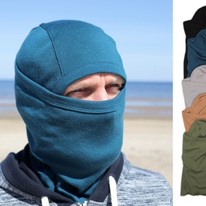 Full face cover Balaclava - Adult - 100% MERINO WOOL women/men ladies helmet hat coif hood scarf ski north winter solid thermal wear sport