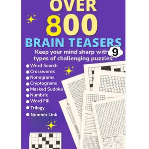Brain Teaser Puzzle Book – Over 800 Logic Challenges for All Ages (Digital Download)