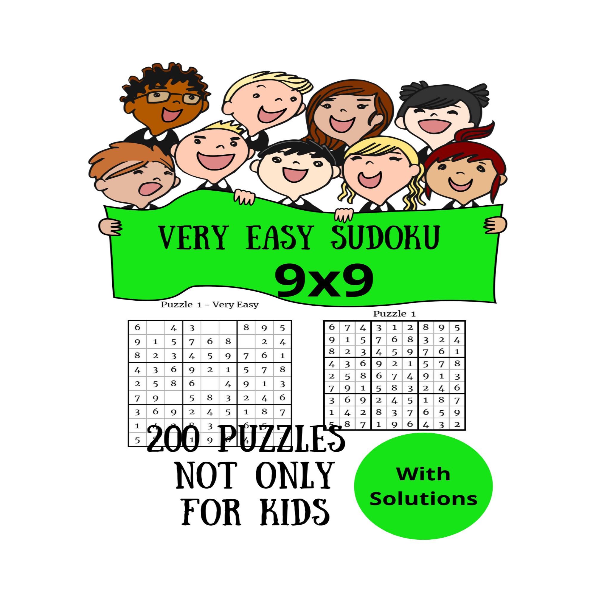 200 very easy sudoku puzzles 9x9 with solutions not only for etsy