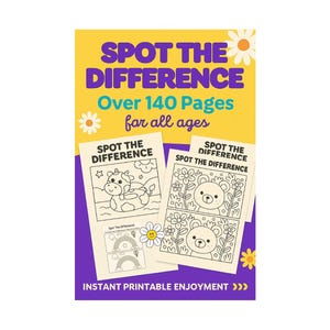 140 Spot the Difference Pages – Printable Fun for Kids & All Ages (Digital Download)