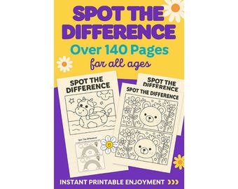 140 Spot the Difference Pages – Printable Fun for Kids & All Ages (Digital Download)