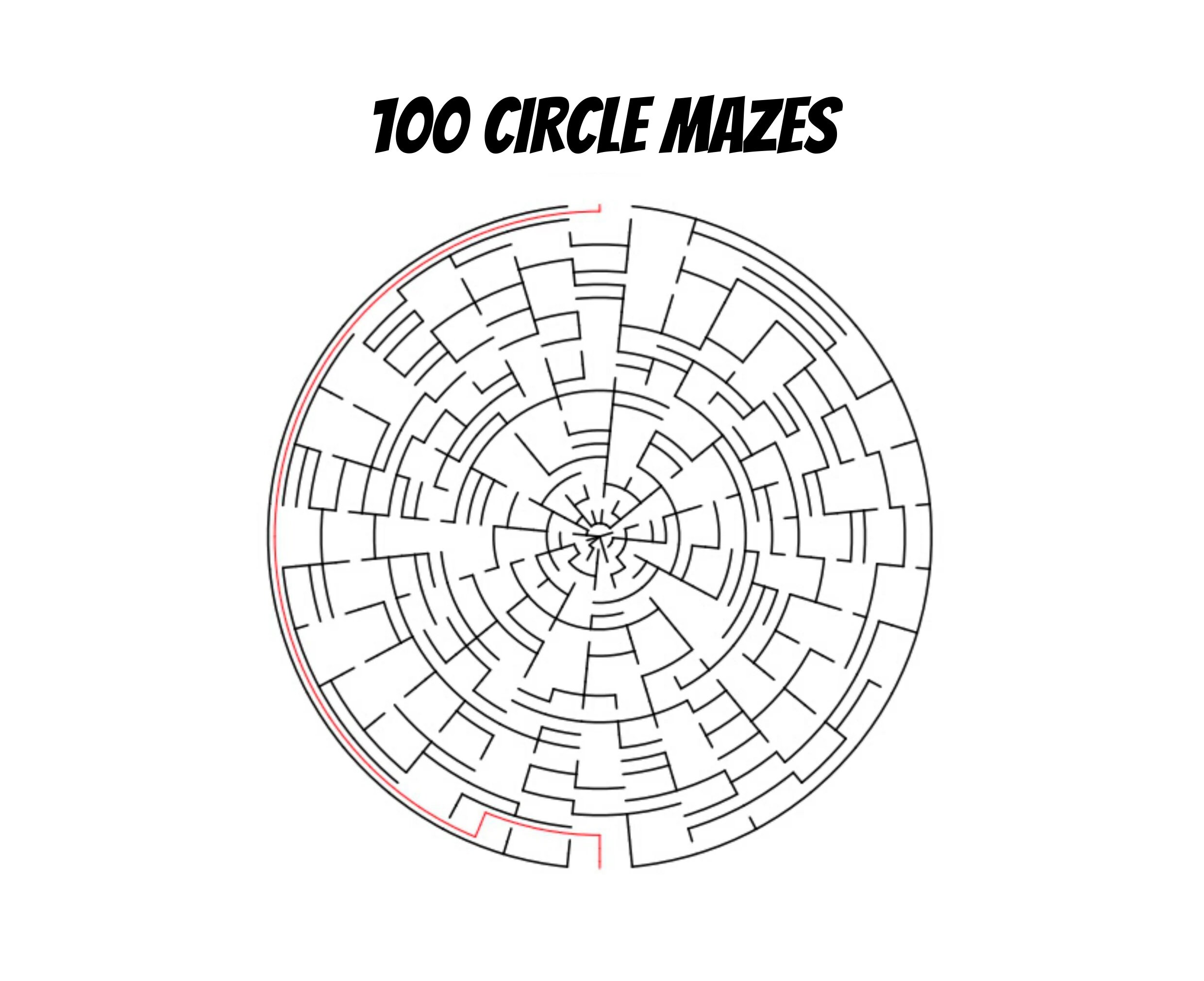 Printable Activity Book for Adults 200 Mazes Hard Level Gift Shape