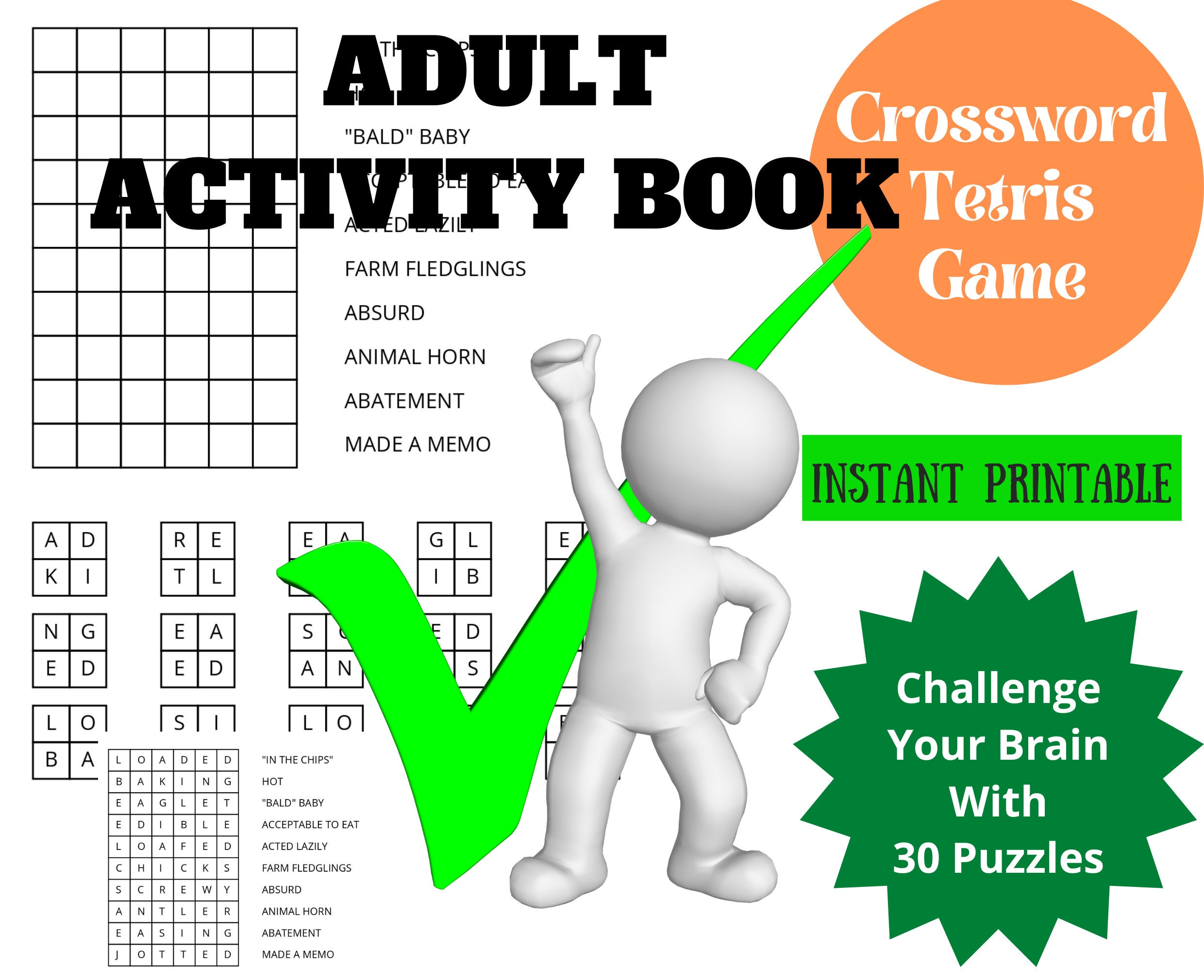 99+ Daily Crossword and Word Search Puzzles for Adults: Large Print Mixed  Puzzle Activity Book for Adults: 200 Crosswords & Word Search – Brain Games