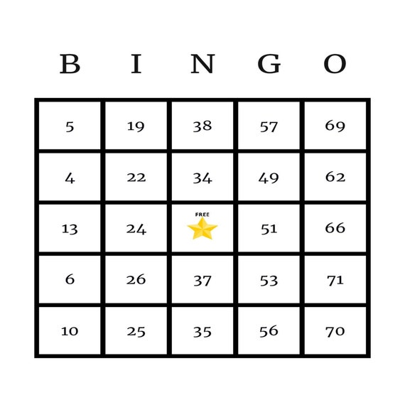 1000 Bingo Cards Ready to Print and Play Bingo Board 1-75 | Etsy