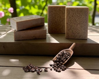 Handmade Vanilla Coffee Soap Bar: Natural Exfoliating Soap
