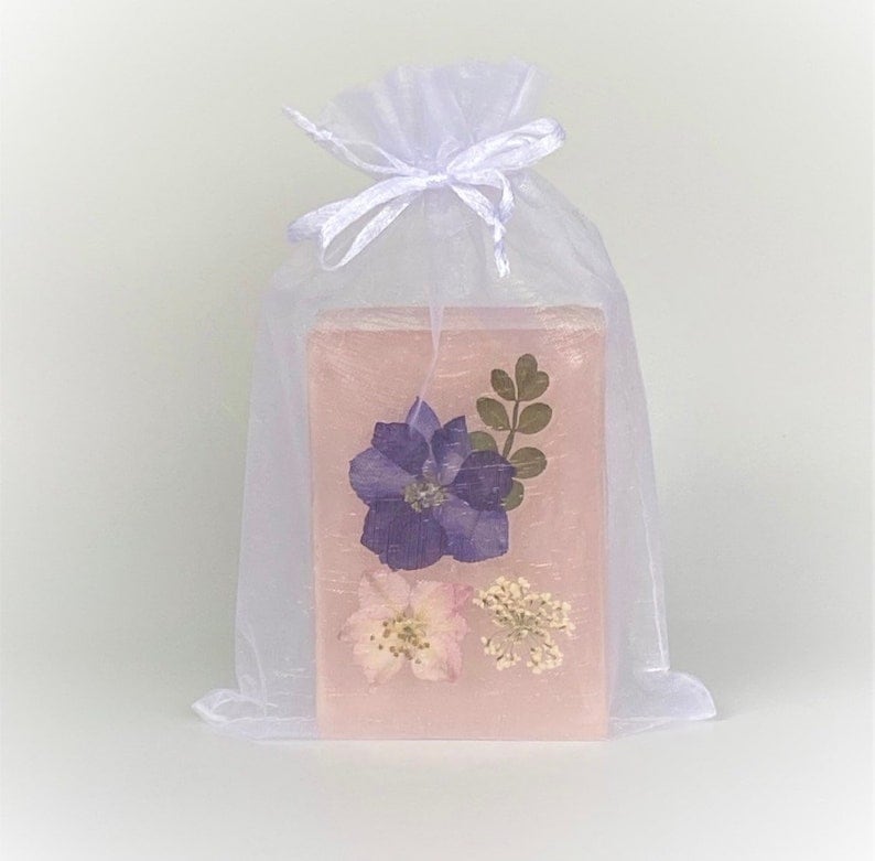 Pressed Flower Soap, Flower Soap, Floral Soap, Gift Soap, Handmade Soap, Bridesmaid Gifts, Bridal Shower Gift, Baby Shower Gift image 3