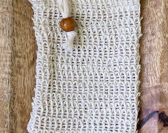 Natural Sisal Soap Saver Bag & Exfoliating Washcloth: Zero Waste Bath