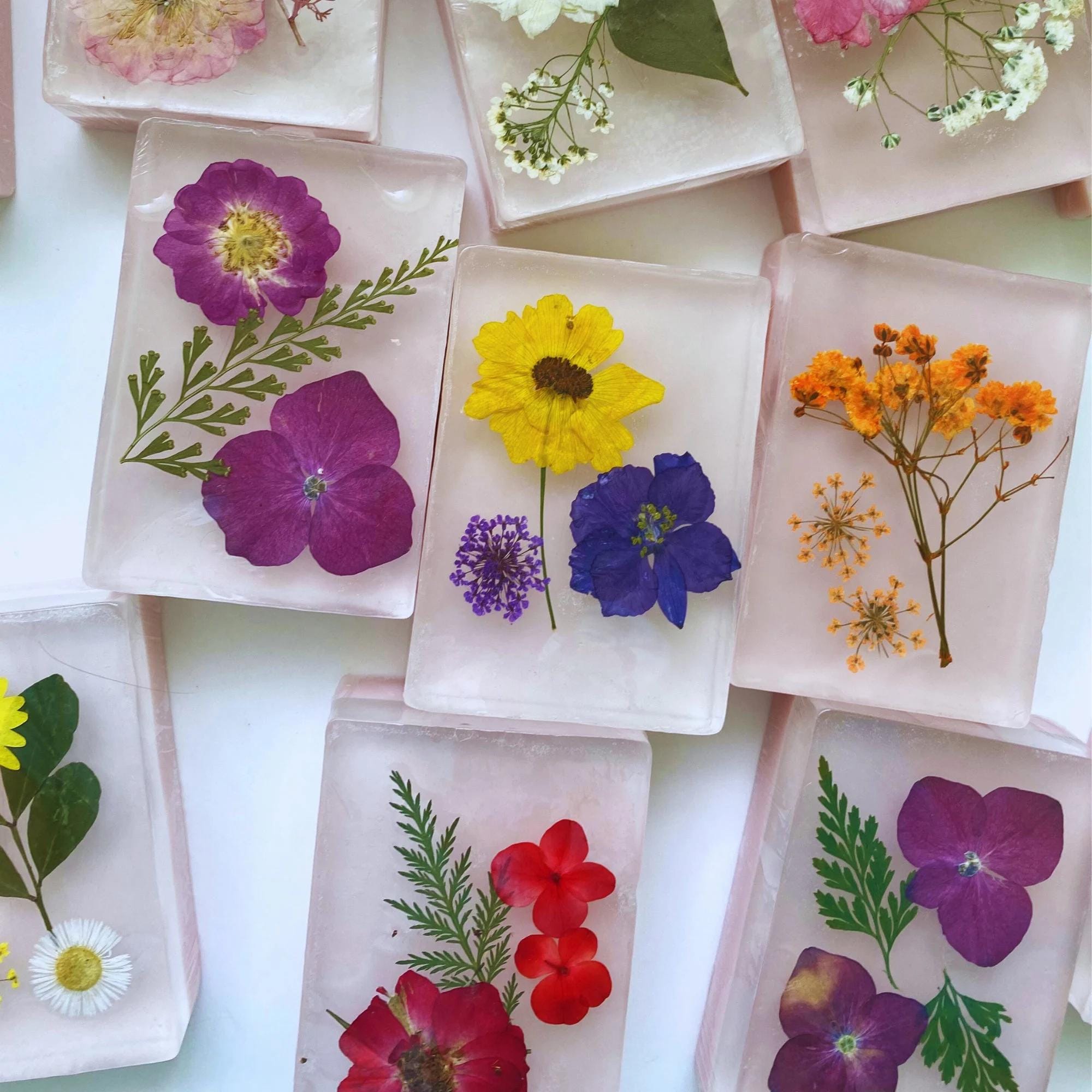 Handmade Pressed Flower Soap for Wedding, Bridal Shower & Baby Shower Favors - Party Favors