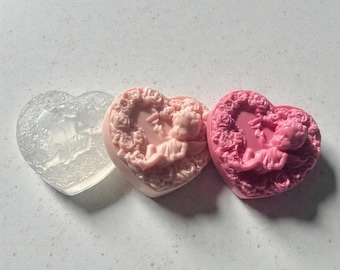 Handmade Angel & Floral Heart Soap Favors | Baby Shower Gifts