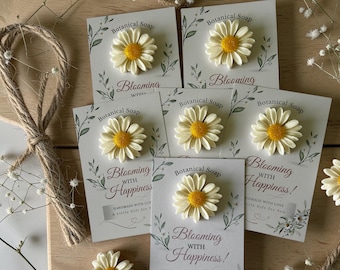 Handmade Daisy Botanical Soap – Blooming with Happiness Soap Favor and Card