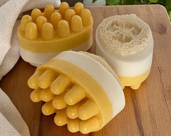 Lemon Bliss Loofah Soap Bar: Handmade Natural Exfoliating Soap