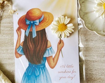 Daisy Soap Card, Handmade Flower Soap, Thinking of You Gift, Little Sunshine Favor