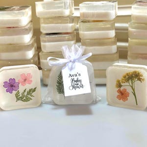 Mini Pressed Flower Soap Bar: Handmade Soap Favors