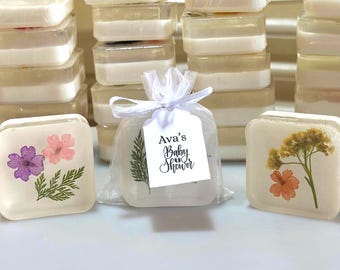 Mini Pressed Flower Soap Bar: Handmade Soap Favors