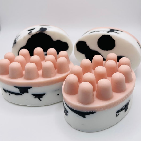 Sudsy Cow Massage Bar Soap, Cow Soap, Fun Gift, Cow Print, Handmade Soap