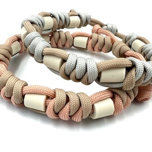 Anti tick collar braided from paracord and EM ceramics, natural repellent, adjustable beaded necklace for your dog or cat