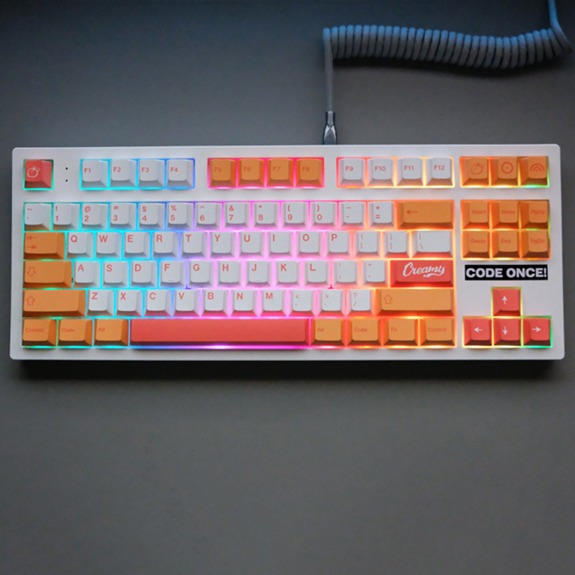 141PCS Peach Theme Keycaps Set Orange Keycap Set Mechanical Etsy