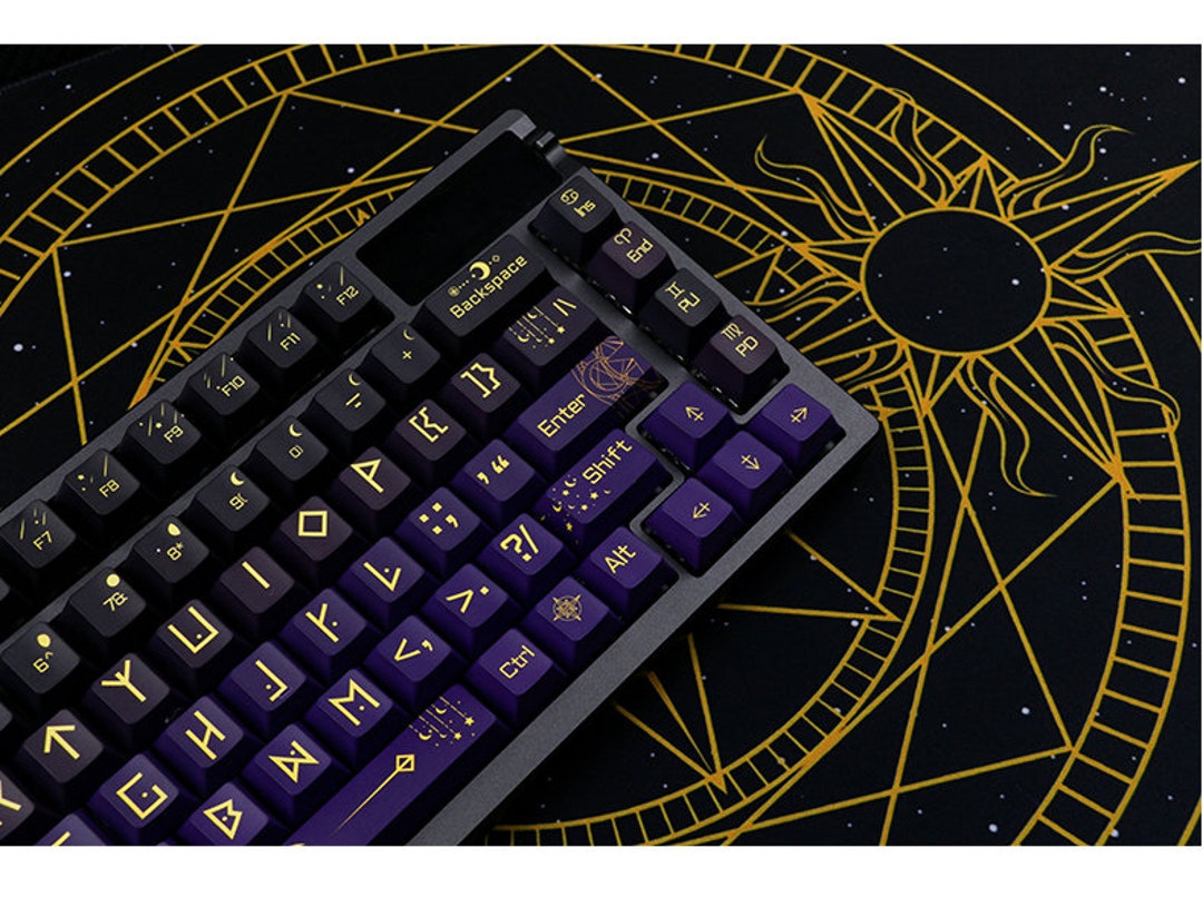 130 Key Night Sky Fantasy Theme Keycap OEM High Side Engraved ...
