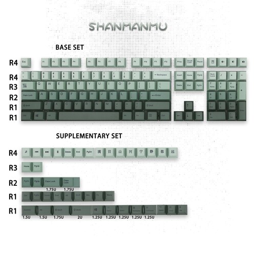 Shops 150PCS Mountain River Chinese Theme Keycaps Set, Green Gradient Keycap, Cherry Keycap Set, PBT Keycap Set, Mechanical Keyboard Accessories.
