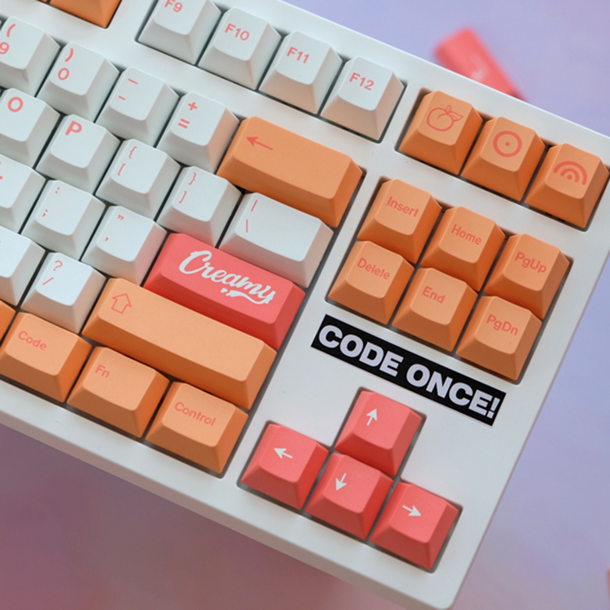 141PCS Peach Theme Keycaps Set Orange Keycap Set Mechanical Etsy