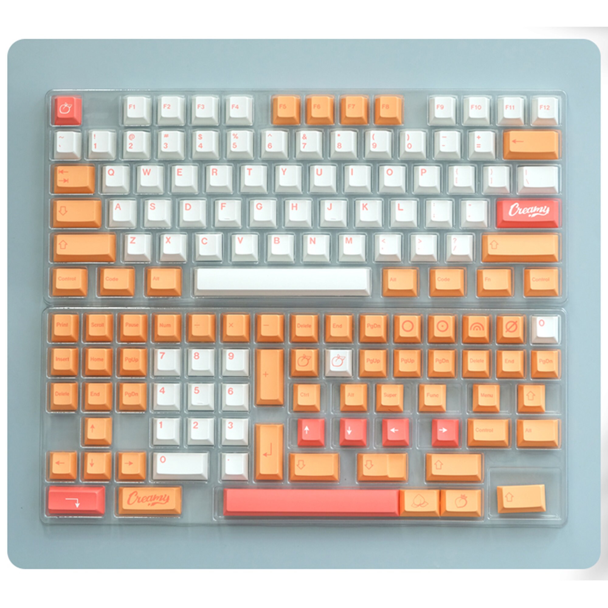 141PCS Peach Theme Keycaps Set Orange Keycap Set Mechanical Etsy