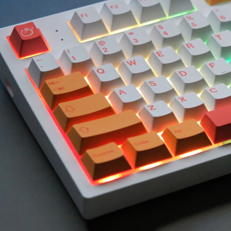 141PCS Peach Theme Keycaps Set Orange Keycap Set Mechanical Etsy