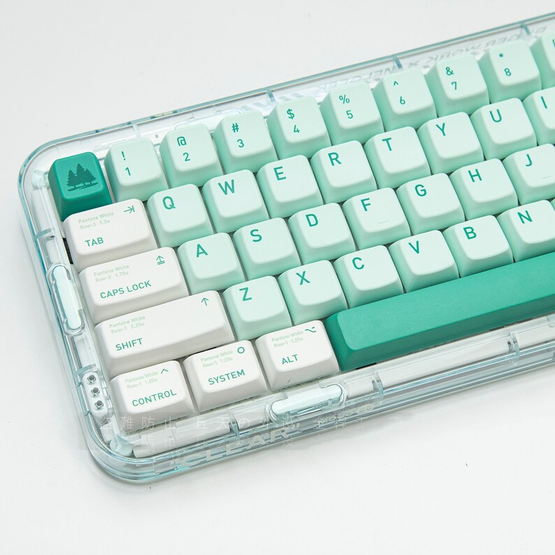135PCS Forest Theme Keycaps Set Mint Green Keycaps Set PBT Etsy