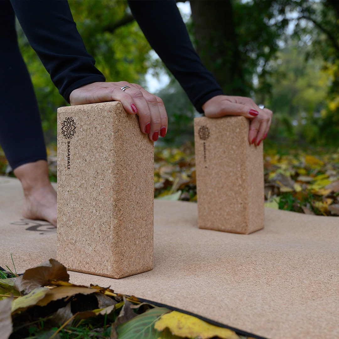 Classic Yoga Mat Block and Strap Set Cork Yoga Mat Cork Etsy