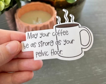 Pelvic Floor Vinyl Sticker, Water Resistant Water Bottle Sticker for Her, Pelvic Health Physical Therapy Gift for PT, Stocking Stuffer
