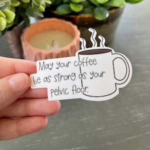 Pelvic Floor Vinyl Sticker, Water Resistant Water Bottle Sticker for Her, Pelvic Health Physical Therapy Gift for PT, Stocking Stuffer