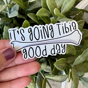 It's Going Tibia Good Day Anatomy Stickers, Funny Anatomy Gifts for Ortho, Water Resistant Water Bottle Sticker, Science Laptop Decal