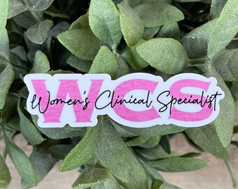 WCS Physical Therapy Sticker, Women's Clinical Specialist Sticker, PT gift for Physical Therapist, Water Bottle Sticker, Laptop Decal