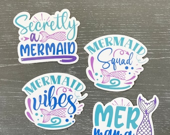 Mermaid Sticker Pack, Mermaid Gifts for Girls, Mermaid Party Favors Stickers, Mermaid Water Bottle Stickers