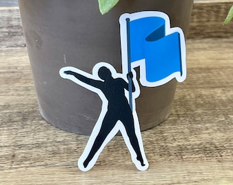Colorguard Flag Girl, Water Resistant Water Bottle Sticker and Laptop Decal, Winterguard Flagline Gift for Her,