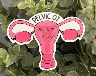 Pelvic OT At Your Cervix Vinyl Sticker, Water Resistant Water Bottle Sticker, Therapy Gift for Pelvic OT, Funny Pelvic Floor Gift for OT