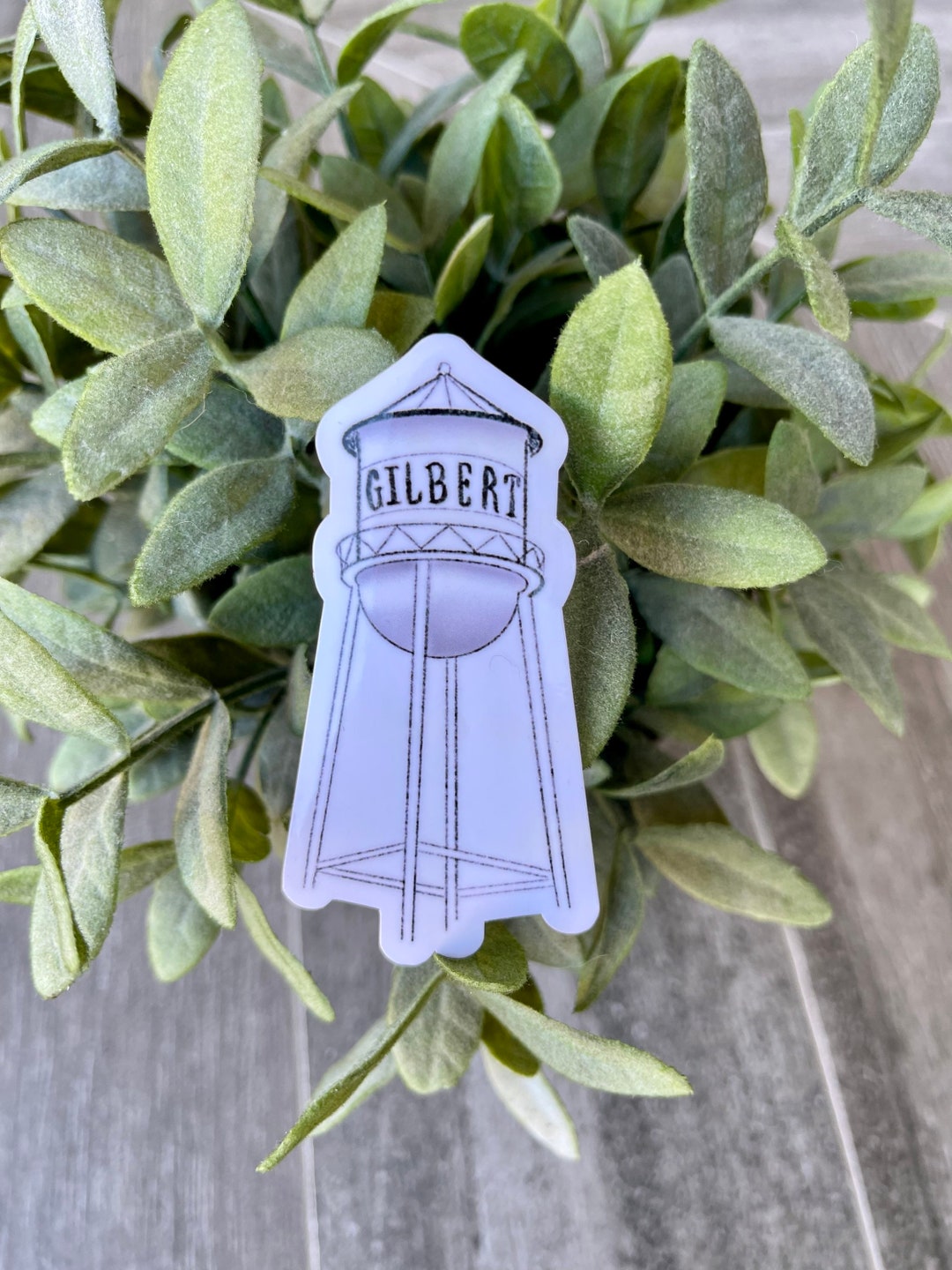 Gilbert Arizona Water Tower Vinyl Sticker, Water Resistant Water Bottle ...