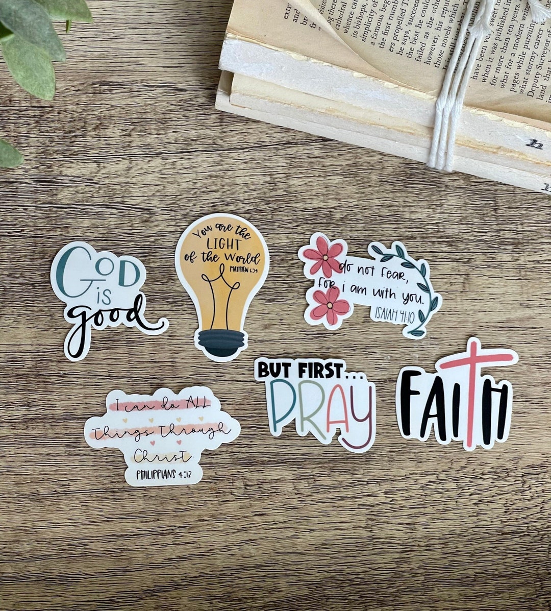 Faith Sticker Pack, Water Resistant Vinyl Stickers, Christian Gifts for