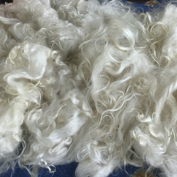 Rohes Mohair, Angoraziegenwolle 100% ökologisch, weiß/ Rohes Mohair, Angoraziegenwolle ökologisch, weiß