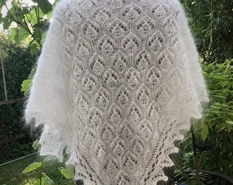 Tuch Schal aus 100 % öko Angoraziegenwolle flauschig, warm Geschenk, Hochzeit/Cloth scarf eco angora goat wool, fluffy warm gift wedding