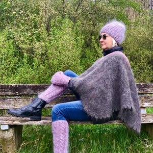 Poncho made from ecological Angora goat wool, warm, chic, handmade, unique! Poncho made from ecological Angora goat wool, warm, chic unique image 1