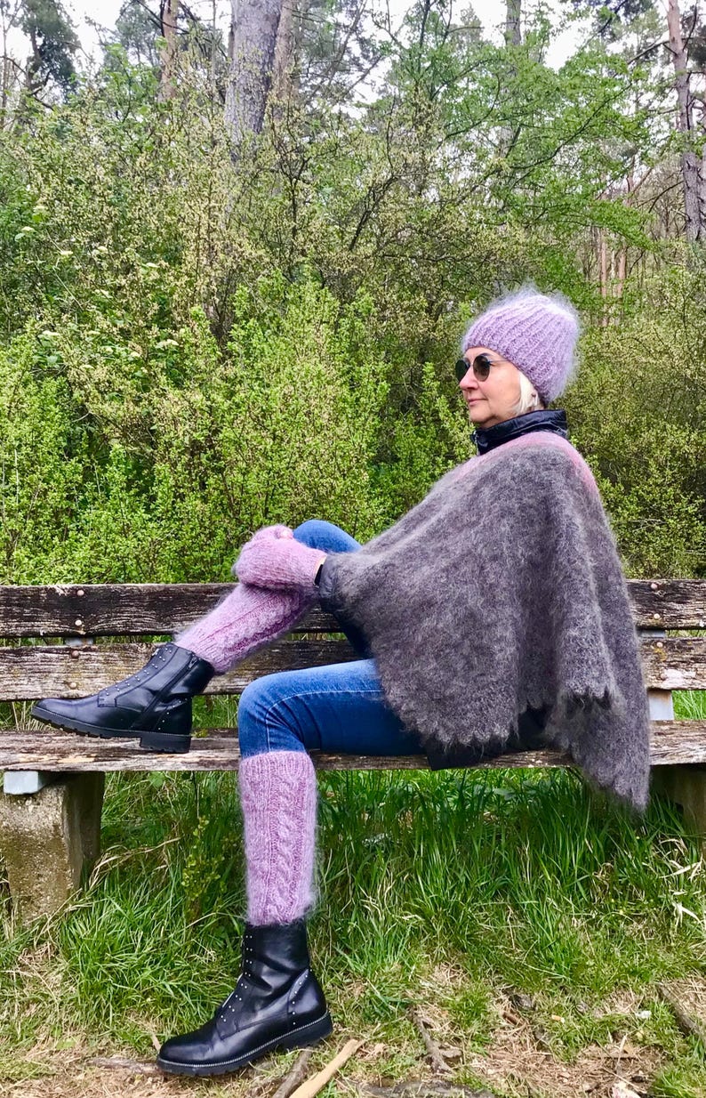 Poncho made from ecological Angora goat wool, warm, chic, handmade, unique! Poncho made from ecological Angora goat wool, warm, chic unique image 1