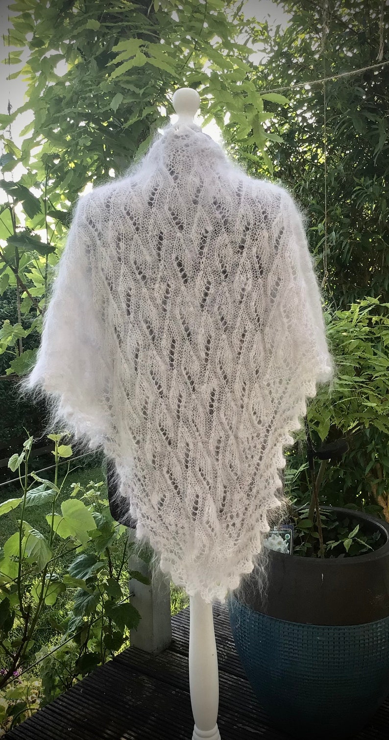 Tuch Schal aus 100 % öko Angoraziegenwolle flauschig, warm Geschenk, Hochzeit/Cloth scarf eco angora goat wool, fluffy warm gift wedding Bild 7