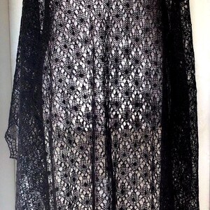 Orenburg shawl made of organic Angora goat wool, black, soft, warm chic/