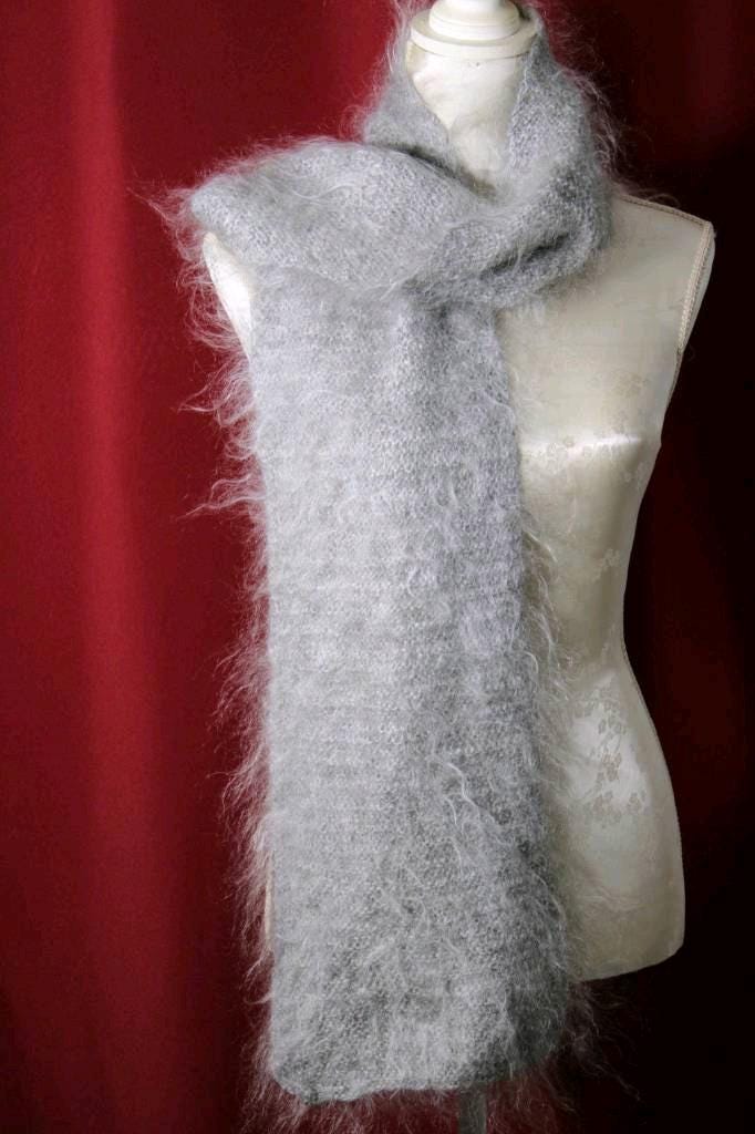 Mohair scarf, cuddly, warm, fluffy made from ecological angora goat wool