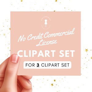 Commercial License - License to use THREE clipart graphic set in items for sale